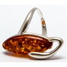 Кольцо с янтарем «Ива» коньяк