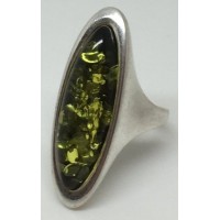 Кольцо с янтарем "Зарина" зелень